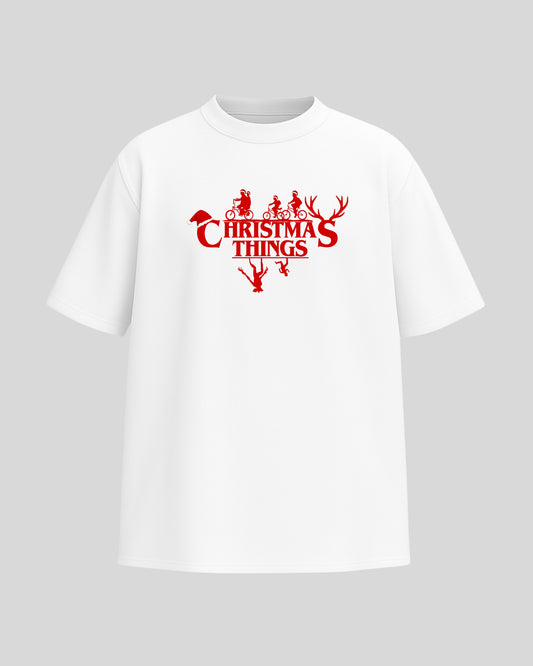 Christmas Things – Upside-Down Holiday Oversized Tee